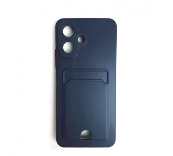 Чехол силиконовый Tecno Spark Go 2/Spark 40C/Smart 10 матовый цветной с визитницей синий#2152393