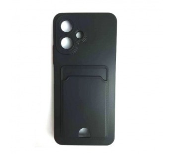 Чехол силиконовый Tecno Spark Go 2/Spark 40C/Smart 10 матовый цветной с визитницей черный#2152392