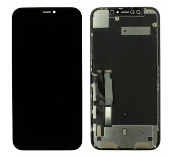 Дисплей для iPhone XR + тачскрин + рамка (черный), оригинал (замененостекло)#2152461