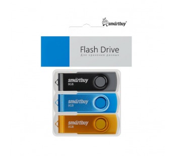 USB  4GB  Smart Buy  Twist  комплект 3 шт. (чёрный / синий / жёлтый)#2152776