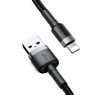 Кабель Baseus cafule (USB - Lightning) (2.4A) (1m) (Серый/Черный)#2152753