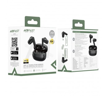 Наушники Bluetooth ACEFAST W8, в кейсе, сенсорные, цвет черный#2153131