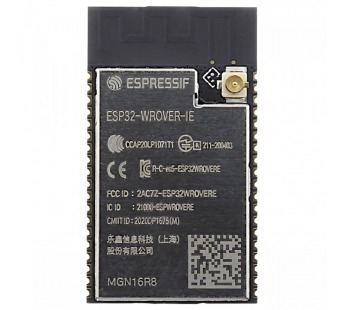 Модули беспроводные, радио ESPRESSIF ESP32-WROVER-IE-N16R8Модуль Wi-Fi/Bluetooth 4.2/Bluetooth LE, 16MB Flash#2153416