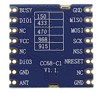 Модули беспроводные, радио G-NiceRF LLCC68 Модуль CC68-C1-868цифрового трансивера LoRa с SPI интерфейсом F=868МГц U=3,3В 22dBm(160мВт)#2153433