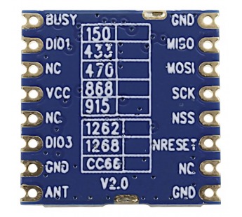 Модули беспроводные, радио G-NiceRF LLCC68 Модуль LoRa-CC68-868цифрового трансивера LoRa с SPI интерфейсом F=868МГц U=3,3В 22dBm(160мВт)#2153435