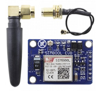 Модули беспроводные, радио NONAME SIM800L blue Модуль GSM наплате с разъемом microSIM Uвх=3,3-5В с антенной#2153377
