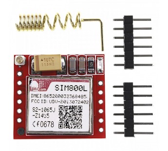 Модули беспроводные, радио NONAME SIM800L red Модуль GSM наплате с разъемом microSIM Uвх=3,7-4,2В#2153379