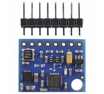 Модули датчиков NONAME MPU6050+QMC5883L/5883+BMP180 МодульGY-87/HW-290 (10-DOF) 3-х осевого гироскопа, акселерометра,магнитометра, давления и температуры Uвх=3-5В#2153368