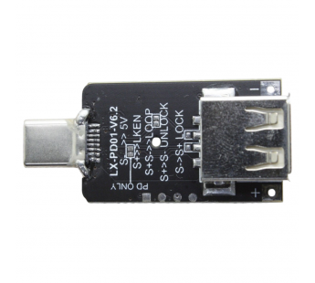 Модули зарядки NONAME Модуль триггера быстрой зарядкиLX-PD01-V6.2 Type-C(f)-Type-C(m)/USB-A(m) PD2.0/PD3.0Uвых=5/9/12/15/20В Imax=5А с E-Mark#2153315
