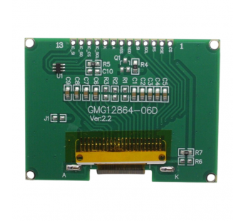 Модули индикации, управления NONAME LCD12864 ГрафическийЖК-индикатор 128x64 ST7565R/GM12864-06D VER:2.2 (белый на черном)#2153296
