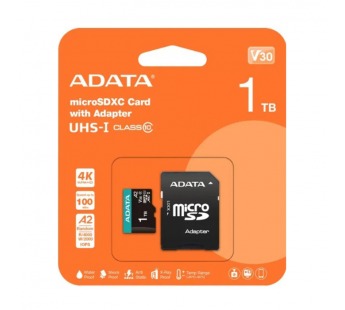 MicroSDXC  1TB  A-Data Class 10 UHS-I U3 V30S A2 (100/80 Mb/s) + SD адаптер#2154290