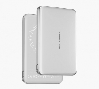 Внешний аккумулятор Keephone Shanks MagSafe Qi2 5000mAh (25W) (Ultra Slim) (Silver)#2181379