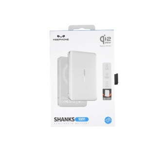 Внешний аккумулятор Keephone Shanks MagSafe Qi2 5000mAh (25W) (Ultra Slim) (Silver)#2181380