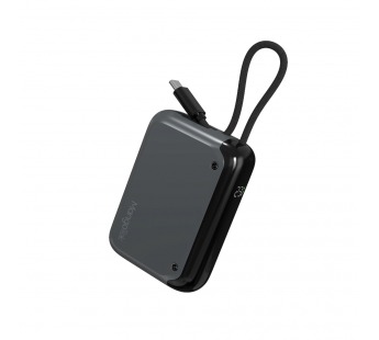 Внешний аккумулятор MangoTek CP01C (10000mAh) (30W) (Встроенный кабель USB-C) (Black)#2154278