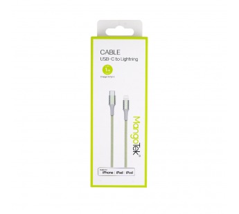 Кабель MangoTek MCA20C (Apple MFI) (USB-C / Lightning) (Нейлон) (Green)#2154896