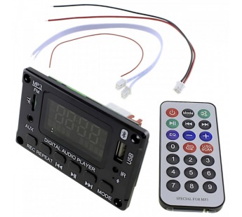 Модули аудио NONAME Модуль MP3 JQ-D005BTMP3(USB/microSD)/Bluetooth/FM/AUX с пультом и УНЧ 2x40ВтUпит=7-25В (CS3835EO)#2154578