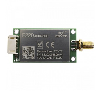 Модули беспроводные, радио EBYTE LLCC68 Модуль E220-400R30Dцифрового трансивера LoRa с RS-485 интерфейсом F=410-493МГц U=5В30dBm SMA-K (1Вт)#2154598