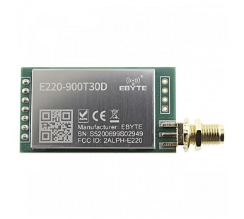 Модули беспроводные, радио EBYTE LLCC68 Модуль E220-900T30Dцифрового трансивера LoRa с UART интерфейсом F=850-930МГц U=5В30dBm SMA-K (1Вт)#2154593