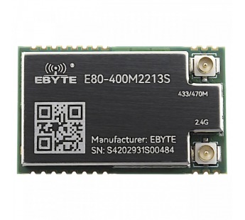Модули беспроводные, радио EBYTE LR1121 Модуль E80-400M2213Sцифрового трансивера LoRa с SPI интерфейсом F=410-493МГц/2,4ГГцU=3,3В 22/13dBm IPEX-J/IPEX-J (160/20мВт)#2154591