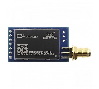 Модули беспроводные, радио EBYTE nRF24L01 Модуль E34-2G4H20Dцифрового трансивера с UART интерфейсом F=2,4-2,518ГГц U=5В 20dBmSMA-K (100мВт)#2154589