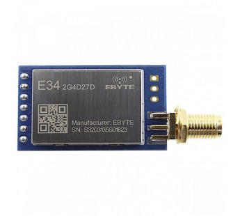 Модули беспроводные, радио EBYTE nRF24L01P Модуль E34-2G4D27Dцифрового трансивера с UART интерфейсом F=2,4-2,518ГГц U=5В 27dBmSMA-K (0,5мВт) Full duplex#2154583