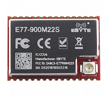 Модули беспроводные, радио EBYTE STM32WLE5CCU6 МодульE77-900M22S цифрового трансивера LoRaWan с UART интерфейсомF=868-930МГц U=3,3В 22dBm IPEX-J (160мВт)#2154623
