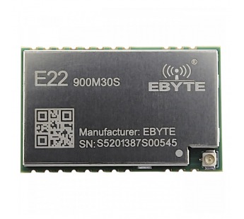 Модули беспроводные, радио EBYTE SX1262 Модуль E22-900M30S цифрового трансивера LoRa с SPI интерфейсом F=850-930МГц U=5В30dBm IPEX-J (1Вт)#2154619