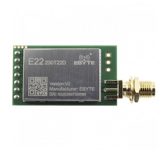 Модули беспроводные, радио EBYTE Модуль E22-230T22D цифровоготрансивера LoRa с UART интерфейсом F=220-236МГц U=5В 22dBmSMA-K (160мВт)#2154685