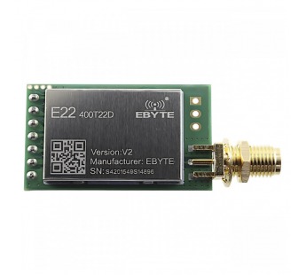 Модули беспроводные, радио EBYTE Модуль E22-400T22D цифровоготрансивера LoRa с UART интерфейсом F=410-493МГц U=5В 22dBmSMA-K (160мВт)#2154683