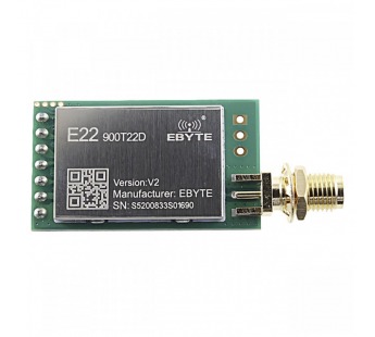 Модули беспроводные, радио EBYTE Модуль E22-900T22D цифровоготрансивера LoRa с UART интерфейсом F=850-930МГц U=5В 22dBmSMA-K (160мВт)#2154680