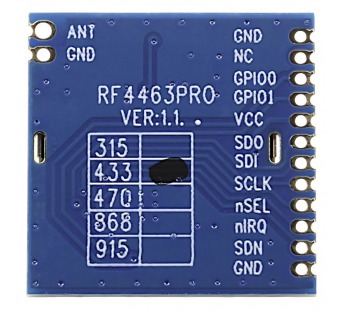 Модули беспроводные, радио G-NiceRF Si4463 Модуль RF4463PRO-433цифрового трансивера с SPI интерфейсом F=433МГц U=3,3В 20dBm(100мВт)#2154650