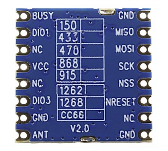 Модули беспроводные, радио G-NiceRF SX1262 Модуль LoRa1262-868(TCXO 0,5ppm) цифрового трансивера LoRa с SPI интерфейсом F=868МГцU=3,3В 22dBm (160мВт)#2154646