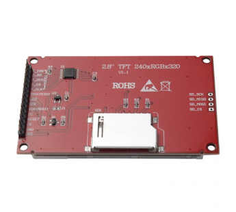 Модули индикации, управления NONAME LCD TFT 2,8" ГрафическийTFT-дисплей 240x320 с тачскрином, контроллер ST7789V и держателемSD карты (RGB)#2154761