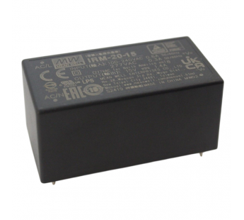 Модули питания MEAN WELL IRM-20-15 Модуль питания AC-DCUвх=100-240В Uвых=15В Iвых=1,4А Pвых=20Вт MEAN WELL#2154811