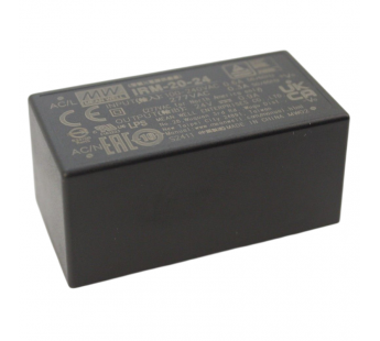 Модули питания MEAN WELL IRM-20-24 Модуль питания AC-DCUвх=100-240В Uвых=24В Iвых=0,9А Pвых=20Вт MEAN WELL#2154810