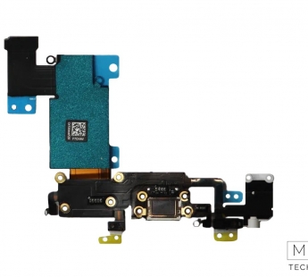 Шлейф с разъемом зарядки + разъем гарнитуры + микрофон iPhone 6S Plus Оригинал IC (Белый)#2155043
