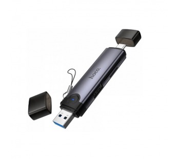 Кард-ридер Hoco HB56 Victory USB/Type-C 3-in-1 (metal grey) (243872)#2155156