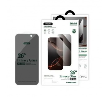 Защитное стекло Supglass SG-04 for iPhone 15/15 Pro/16 (Антишпион без рамки)#2155289