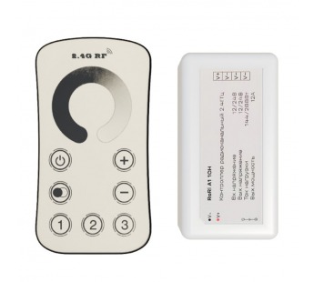 Контроллер с пультом RF RoRi A1 1CH 12A 12-24V 3 зоны, шт#2155358