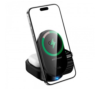 ЗУ Сетевое Беспроводное Hoco CQ23 Pole 3-in-1 magnetic wireless fast charger (black) (244450)#2160942