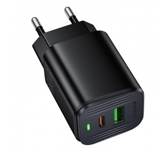 Адаптер Сетевой Borofone BAS83A Star USB/Type-C 20W (black) (243912)#2160938