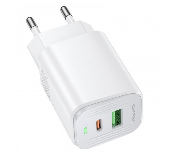 Адаптер Сетевой Borofone BAS83A Star USB/Type-C 20W (white) (243913)#2160932