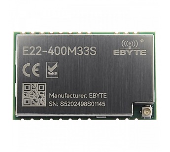 Модули беспроводные, радио EBYTE SX1268 Модуль E22-400M33Sцифрового трансивера LoRa с SPI интерфейсом F=410-493МГц U=3В33dBm IPEX-J (2Вт)#2156842