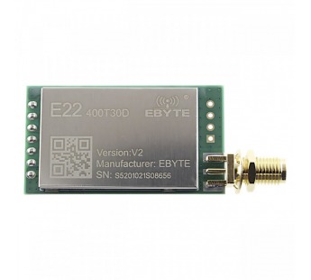 Модули беспроводные, радио EBYTE Модуль E22-400T30D цифровоготрансивера LoRa с UART интерфейсом F=410-493МГц U=5В 30dBmSMA-K (1Вт)#2156837
