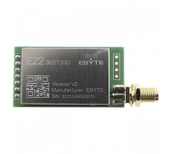 Модули беспроводные, радио EBYTE Модуль E22-900T30D цифровоготрансивера LoRa с UART интерфейсом F=850-930МГц U=5В 30dBmSMA-K (1Вт)#2156827