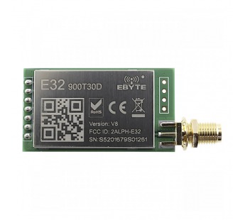 Модули беспроводные, радио EBYTE Модуль E32-900T30D цифровоготрансивера LoRa с UART интерфейсом F=862-931МГц U=5В 30dBmSMA-K (1Вт)#2156820