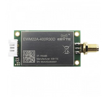 Модули беспроводные, радио EBYTE Модуль EWM22A-400R30Dцифрового трансивера LoRa с RS-485 интерфейсом F=410-493МГц U=5В30dBm SMA-K (1Вт)#2156854