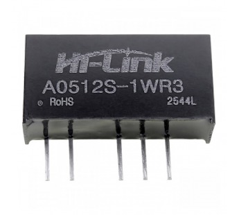 Модули питания Hi-Link A0512S-1WR3 Модуль DC-DC преобразователь сгальванической развязкой Uвх=5В Uвых=±12В Pвых=1Вт#2156544