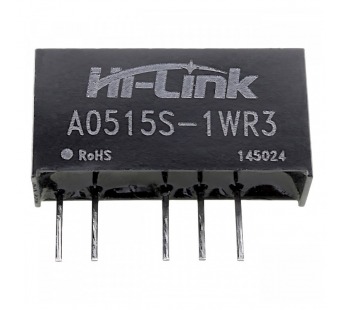 Модули питания Hi-Link A0515S-1WR3 Модуль DC-DC преобразователь сгальванической развязкой Uвх=5В Uвых=±15В Pвых=1Вт#2156543
