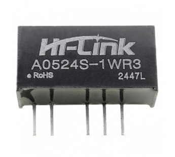 Модули питания Hi-Link A0524S-1WR3 Модуль DC-DC преобразователь сгальванической развязкой Uвх=5В Uвых=±24В Pвых=1Вт#2156542